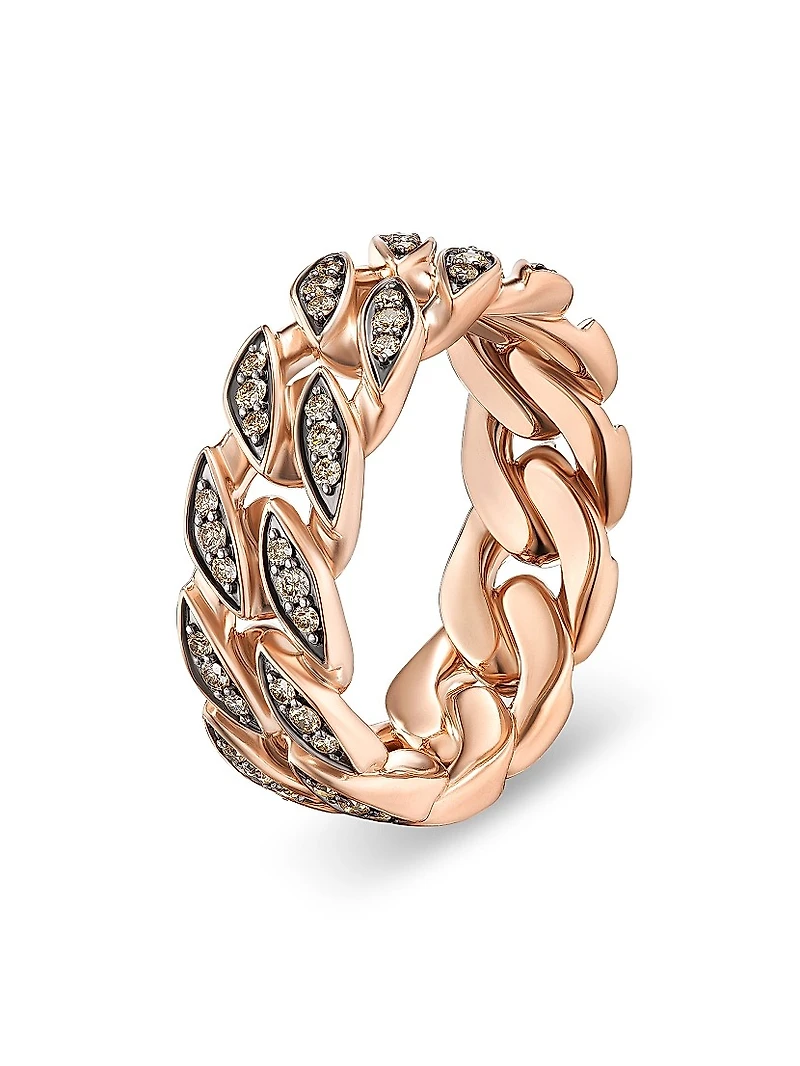 Curb Chain Band Ring 18K Rose Gold