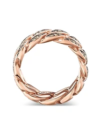 Curb Chain Band Ring 18K Rose Gold