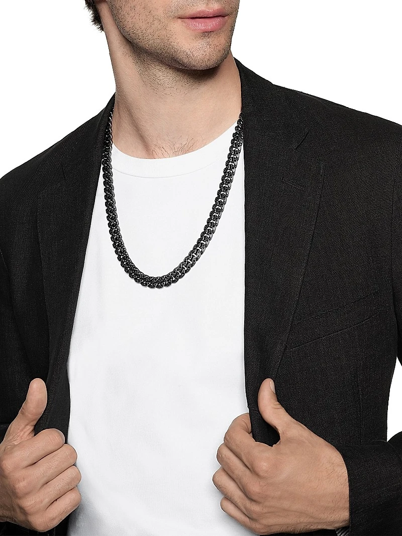 Curb Chain Necklace Titanium