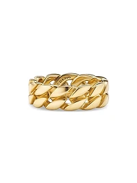 Curb Chain Band Ring 18K Yellow Gold