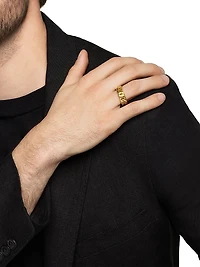Curb Chain Band Ring 18K Yellow Gold