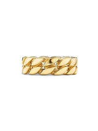 Curb Chain Band Ring 18K Yellow Gold