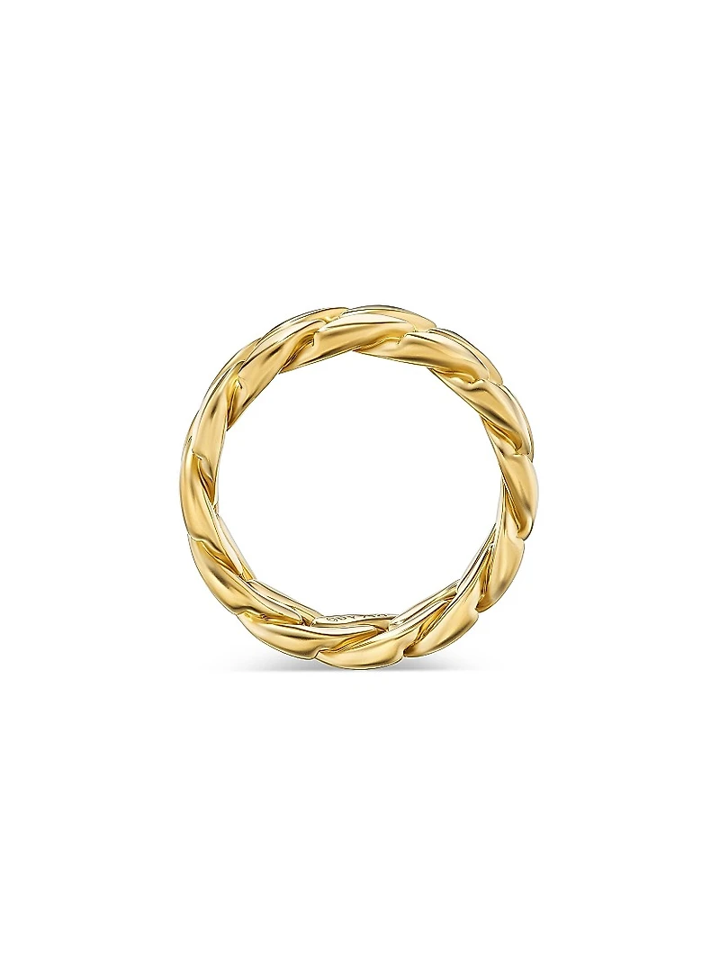 Curb Chain Band Ring 18K Yellow Gold