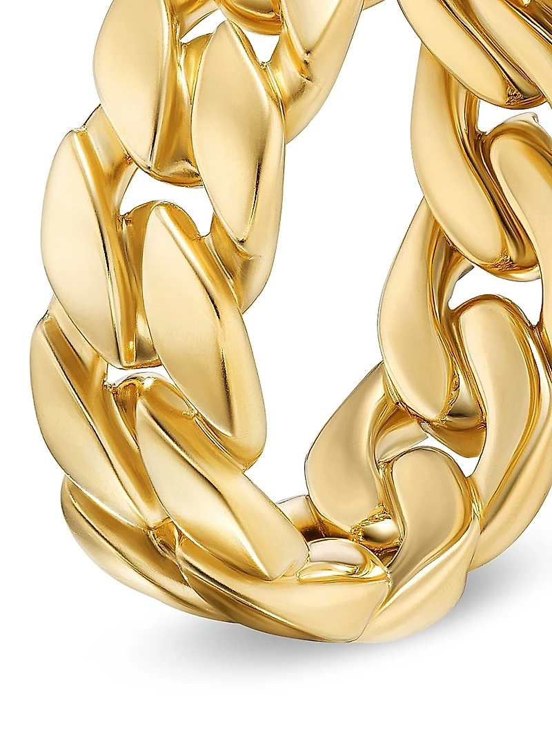 Curb Chain Band Ring 18K Yellow Gold