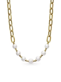 DY Madison Pearl Toggle Chain Necklace in 18K Yellow Gold, 11MM
