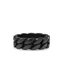 Curb Chain Band Ring Black Titanium, 8MM