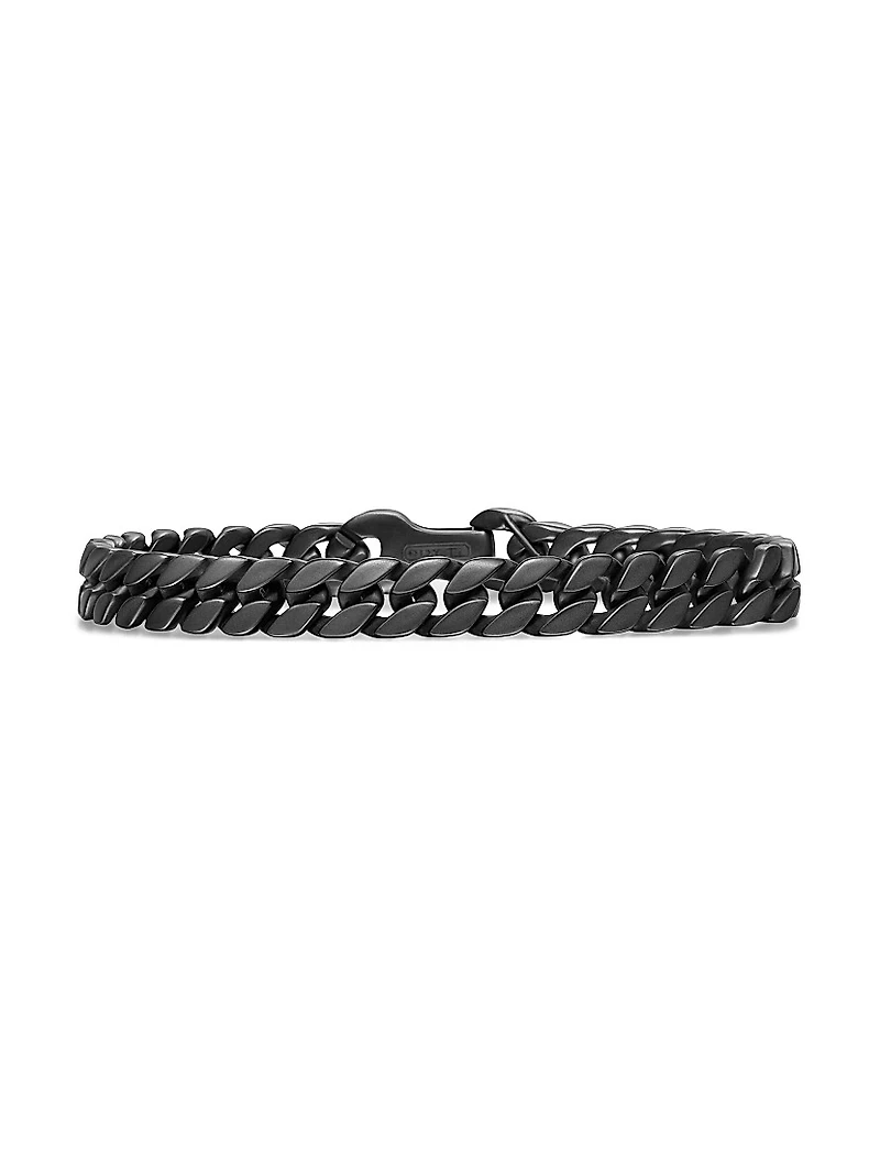 Curb Chain Bracelet Black Titanium, 8MM