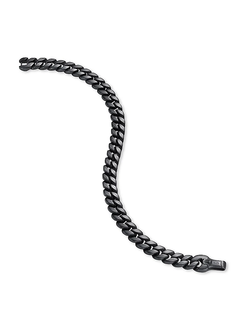 Curb Chain Bracelet Black Titanium, 8MM