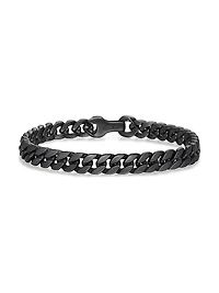 Curb Chain Bracelet Black Titanium, 8MM