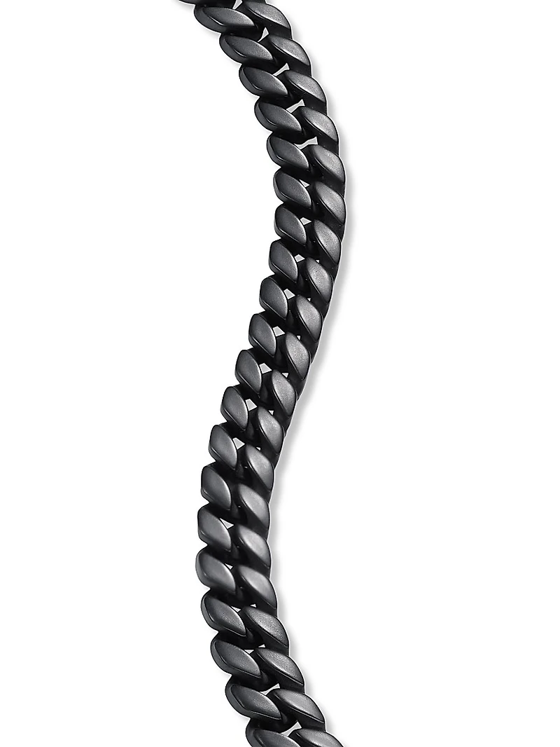 Curb Chain Bracelet Black Titanium, 8MM