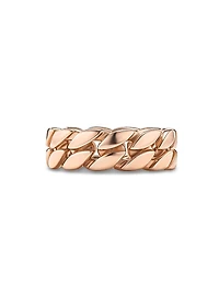 Curb Chain Band Ring 18K Rose Gold, 8MM