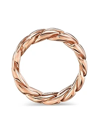 Curb Chain Band Ring 18K Rose Gold, 8MM