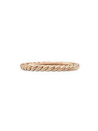 DY Cable Band Ring 18K Rose Gold, 2mm