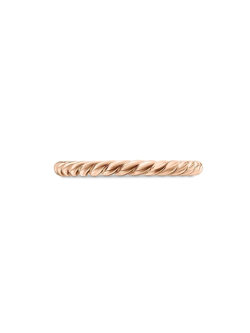 DY Cable Band Ring 18K Rose Gold, 2mm
