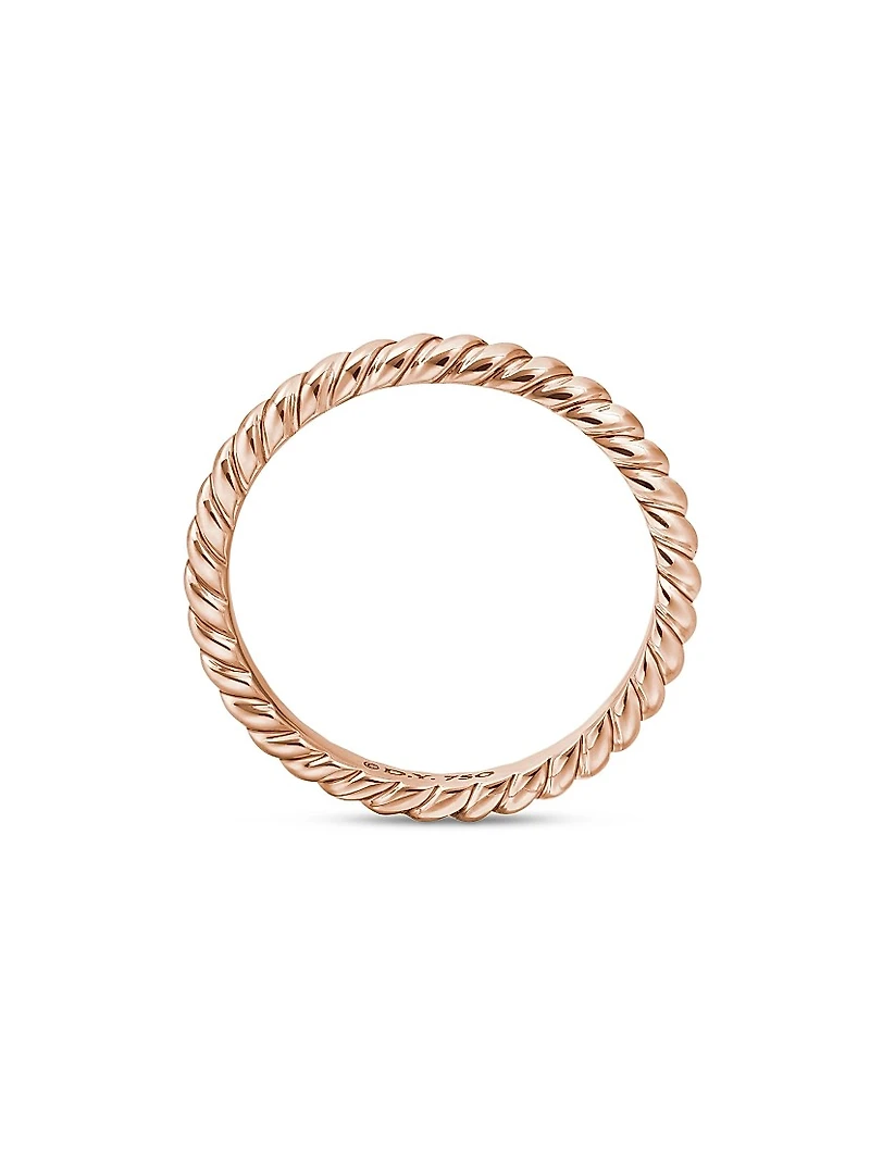 DY Cable Band Ring 18K Rose Gold, 2mm