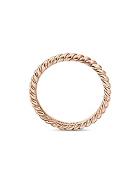 DY Cable Band Ring 18K Rose Gold, 2mm