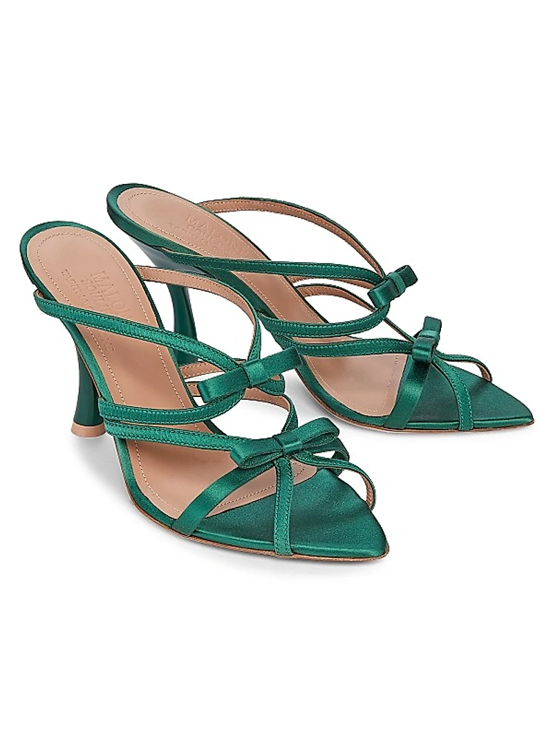 Malone Souliers x Tabitha Simmons Bowrama 90MM Satin Sandals