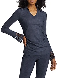 Frea Grommet-Cuff Blouse