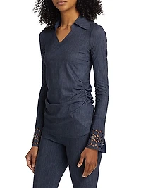 Frea Grommet-Cuff Blouse