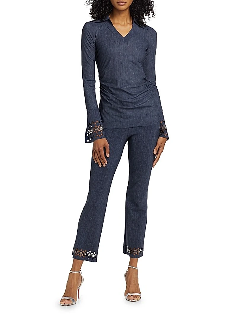 Frea Grommet-Cuff Blouse