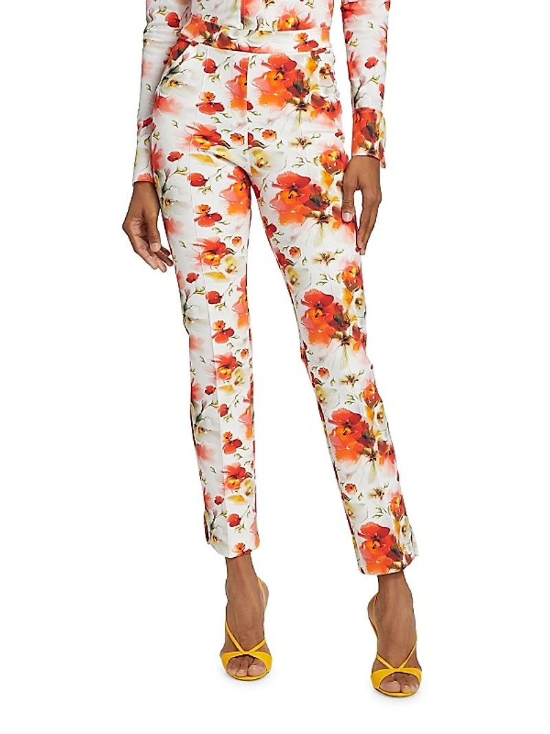 Nuccia Floral Slim Crop Pants