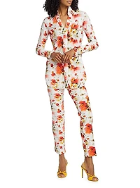 Nuccia Floral Slim Crop Pants