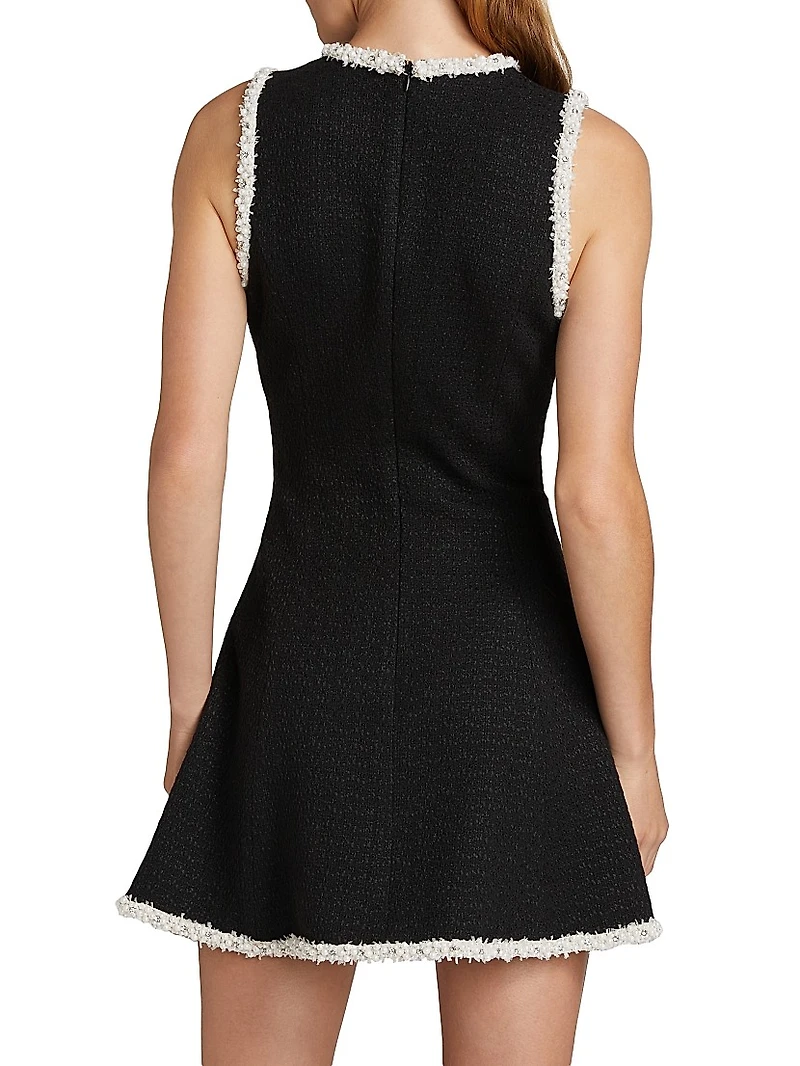 Galadriel Faux Pearl-Trimmed Tweed Minidress