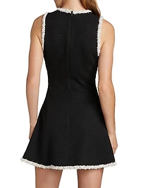 Galadriel Faux Pearl-Trimmed Tweed Minidress