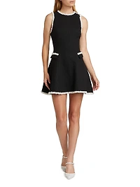 Galadriel Faux Pearl-Trimmed Tweed Minidress