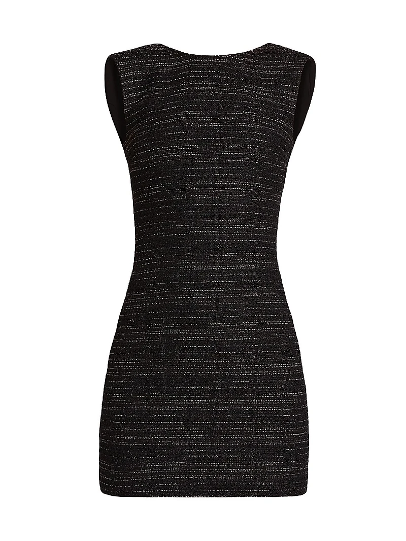 Indigo Tweed Sleeveless Minidress
