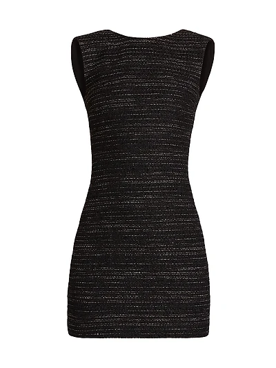 Indigo Tweed Sleeveless Minidress