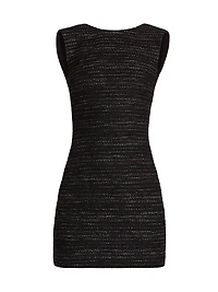 Indigo Tweed Sleeveless Minidress