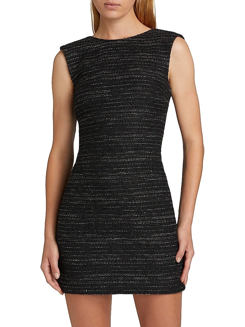Indigo Tweed Sleeveless Minidress