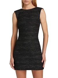 Indigo Tweed Sleeveless Minidress