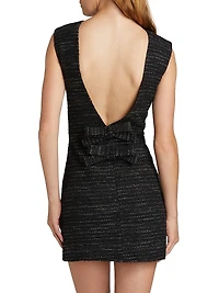 Indigo Tweed Sleeveless Minidress