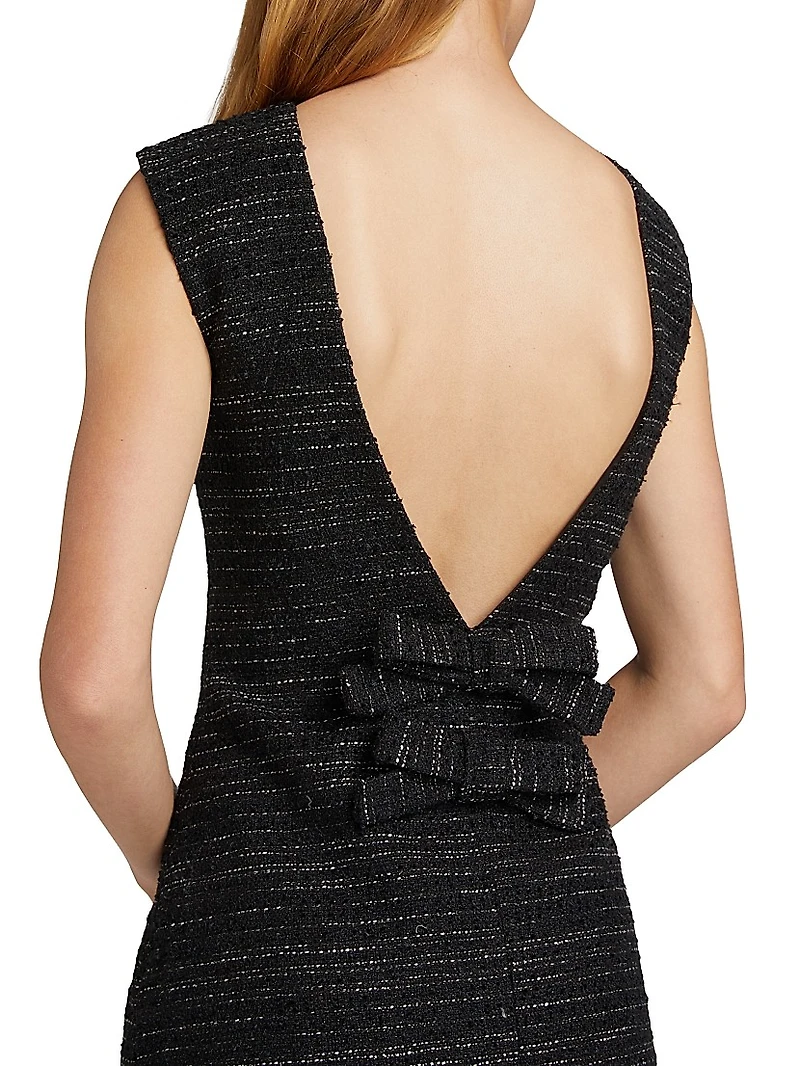 Indigo Tweed Sleeveless Minidress
