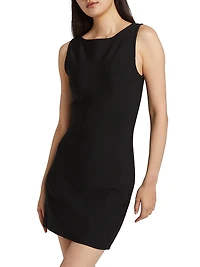 Peach Boatneck Knit Minidress