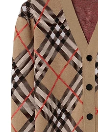 Check Wool-Blend Cardigan