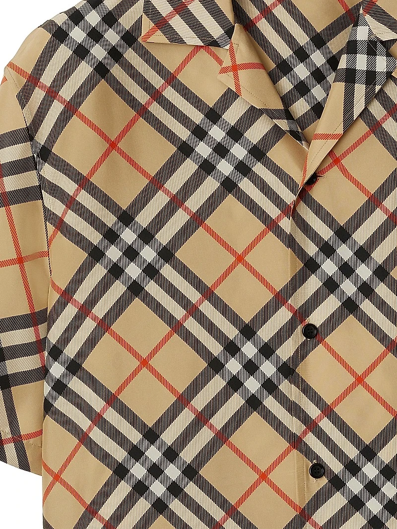 Check Silk Camp Shirt