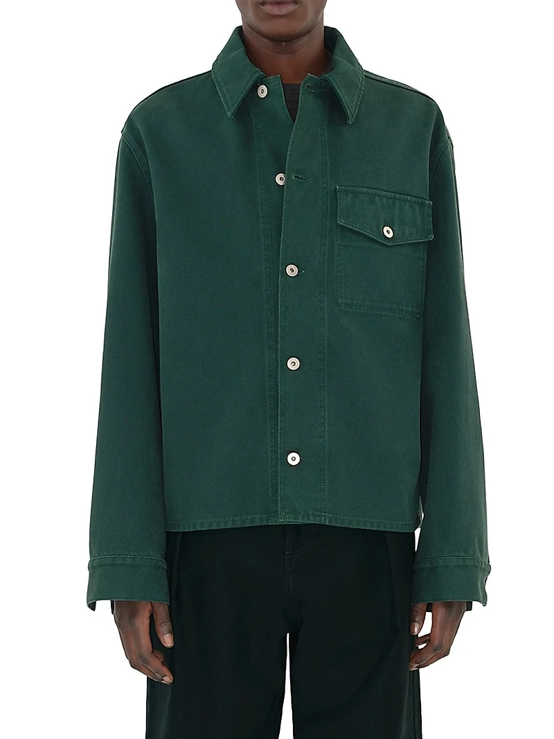 Cotton Oversized Button-Front Shirt