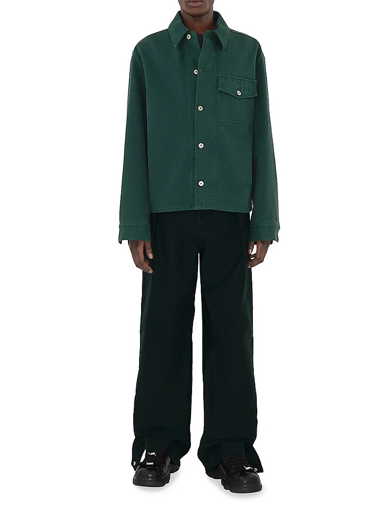 Cotton Oversized Button-Front Shirt