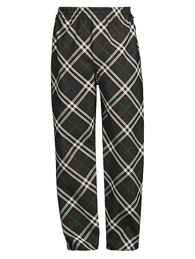 Check Straight-Leg Pants