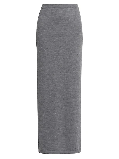 Two-Tone Wool Maxi Skirt