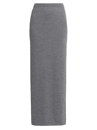 Two-Tone Wool Maxi Skirt