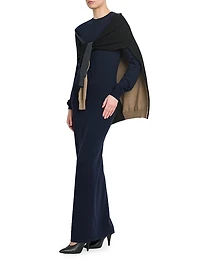 Tie-Front Wool Cardigan Maxi Dress