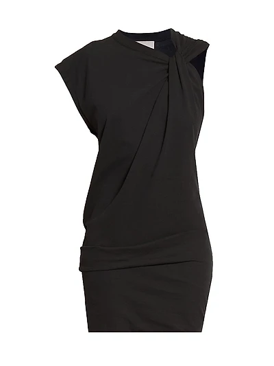 Leany Asymmetric Cotton Jersey Minidress