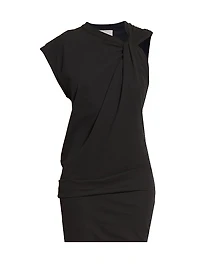 Leany Asymmetric Cotton Jersey Minidress