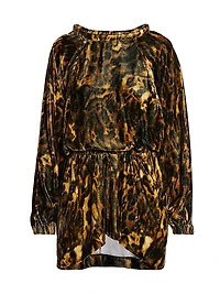 Lassie Leopard Velvet Minidress