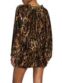 Lassie Leopard Velvet Minidress