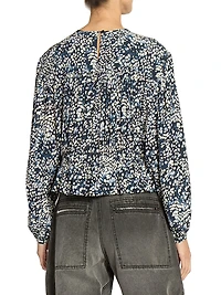 Gelina Printed Silk-Blend Blouse